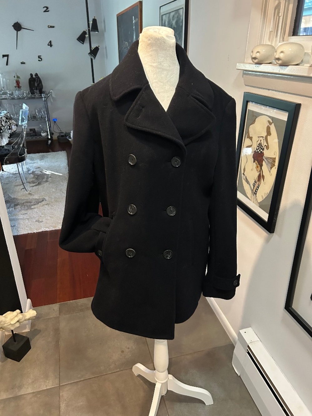 Lands end ladies Lea coat black size 12 CLASSIC !!!!